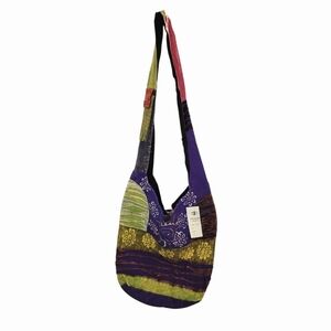 Kantha Handmade Cotton Patchwork Hippie Hobo Shoulder Crossbody Bag, NWT